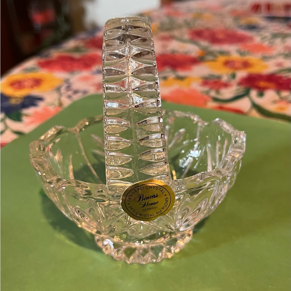 Princess House Clear Crystal Decorative Basket